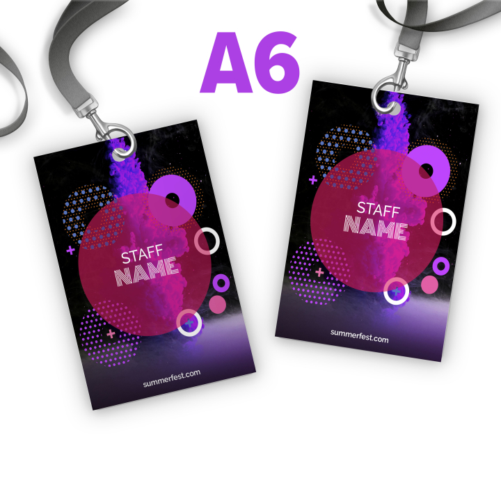 A6 105x150 mm Event passes & vip passes