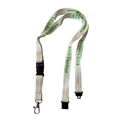 Bamboo Lanyard + Safety Attachment and Detachable Clip