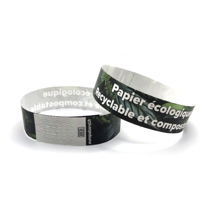 Biodegradable Paper Wristbands with Full-Color Printing