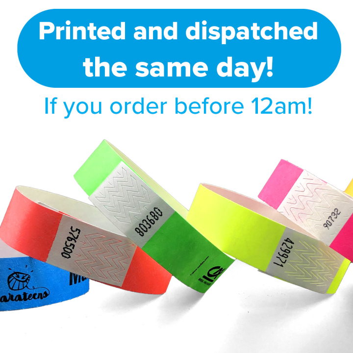 Express 24-Hour Tyvek Wristbands – Black Print