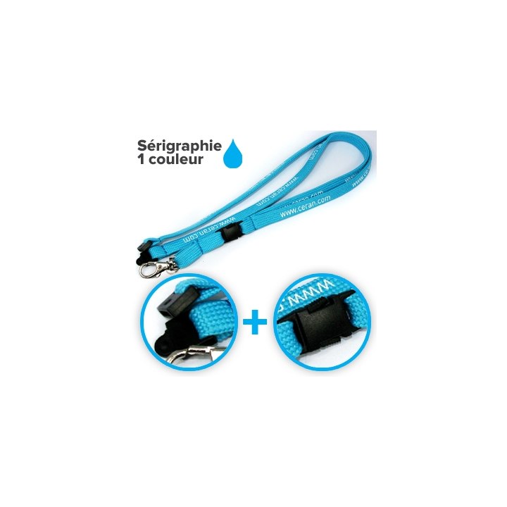 Tubular lanyards + safety breakaway and Plastic Buckle