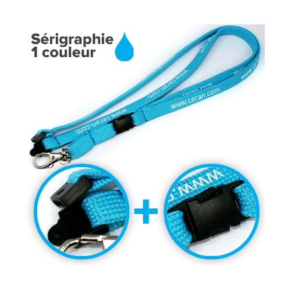 Tubular lanyards + safety breakaway and Plastic Buckle