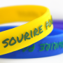 Embossed printed silicone wristbands